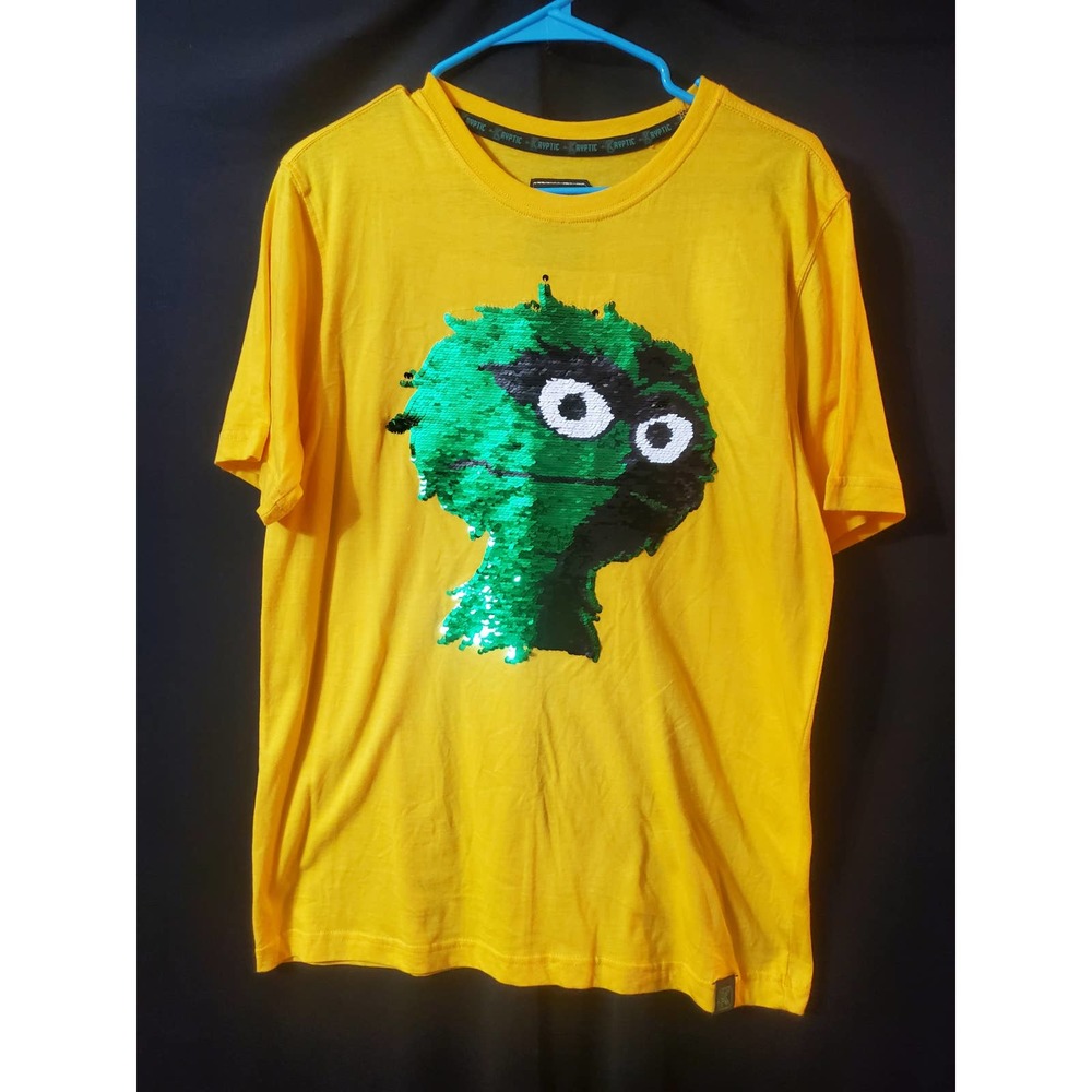 Kryptic Oscar The Grouch Sequin Tshirt,  Medium
